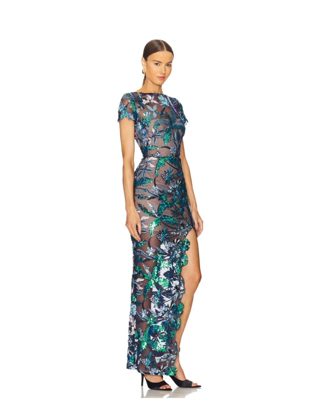NWOT Bronx and Banco Zinna Navy Embroidered Gown XS - Picture 2 of 16
